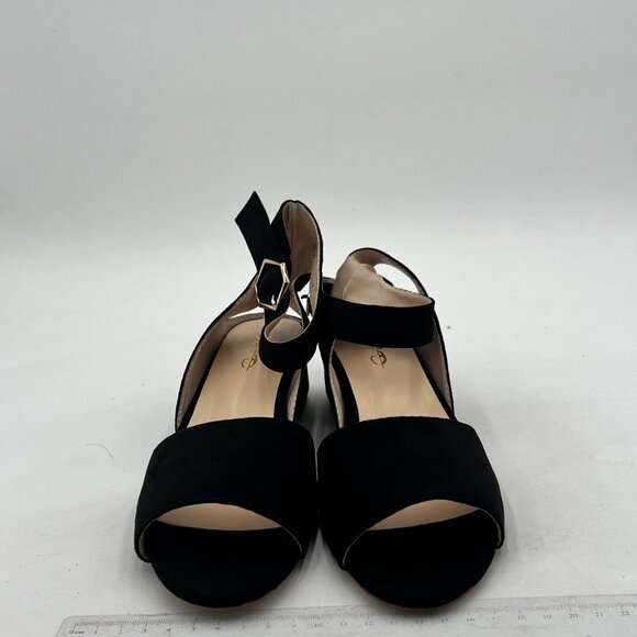 XYD Black Open-Toe Block Heel Sandals - Picture 3 of 8